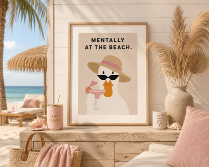 Holiday themed duck wall art from the KG Print Boutique Duck Collection featuring tropical cocktail illustration