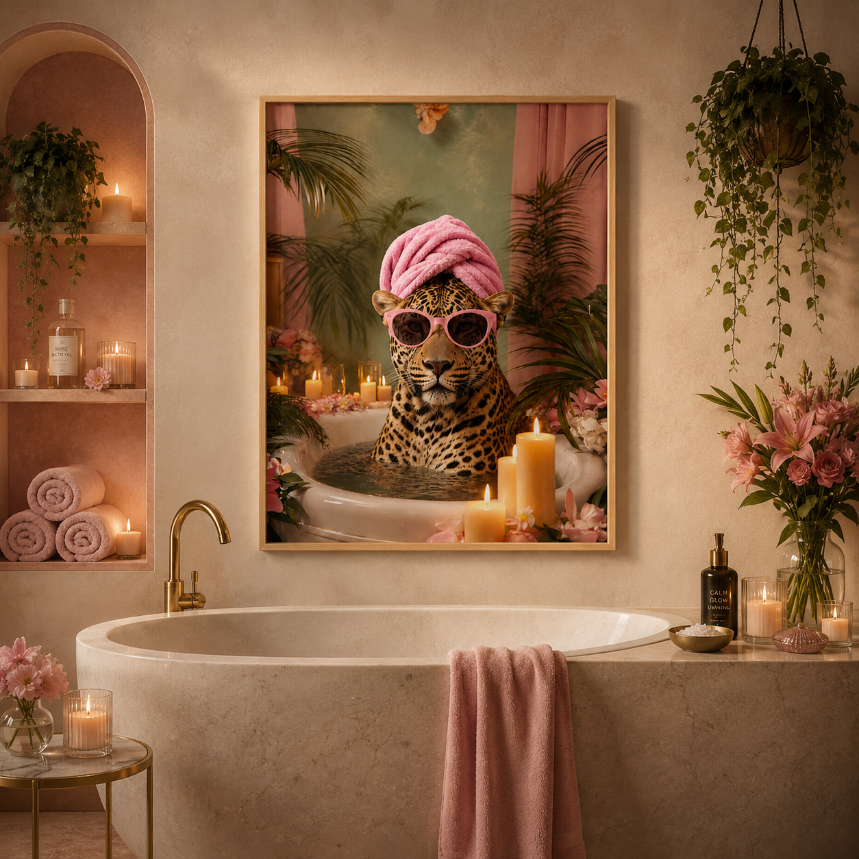 Luxury Leopard Spa Wall Art Print