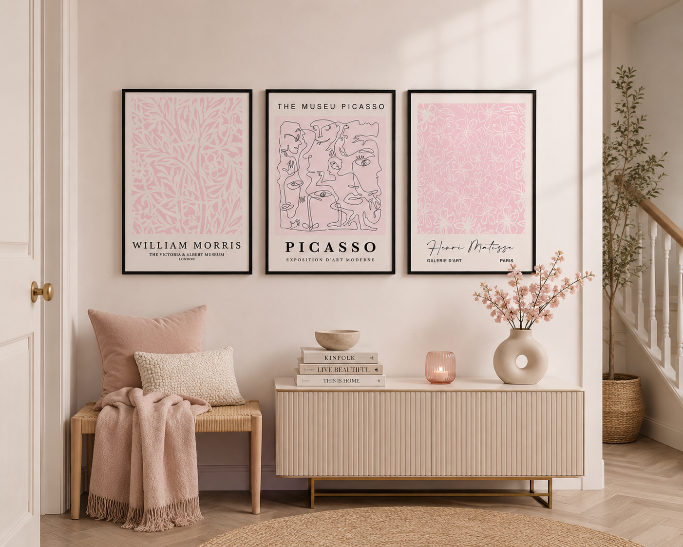 Pink Gallery Wall Prints Set of 3 | Matisse Picasso Wall Art