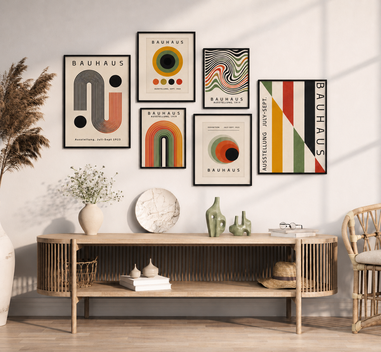 Bauhaus Abstract Wall Art Print | Mid Century Modern Geometric Poster