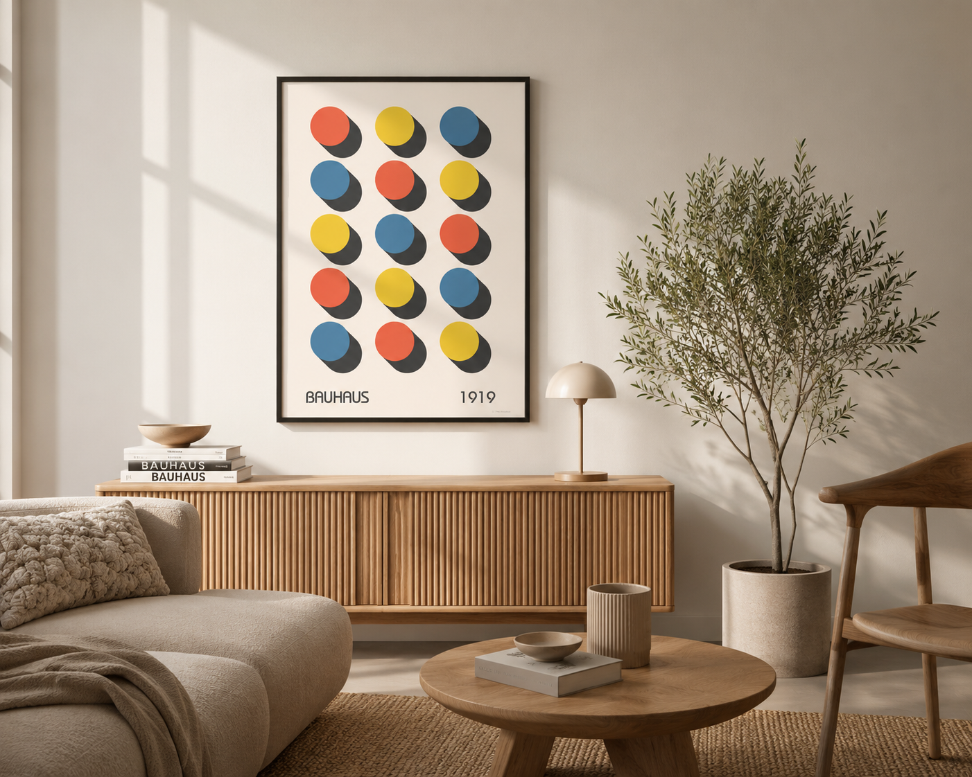 Bauhaus Abstract Wall Art Print | Mid Century Modern Geometric Poster