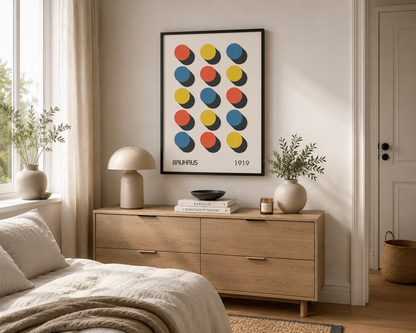 Bauhaus Abstract Wall Art Print | Mid Century Modern Geometric Poster