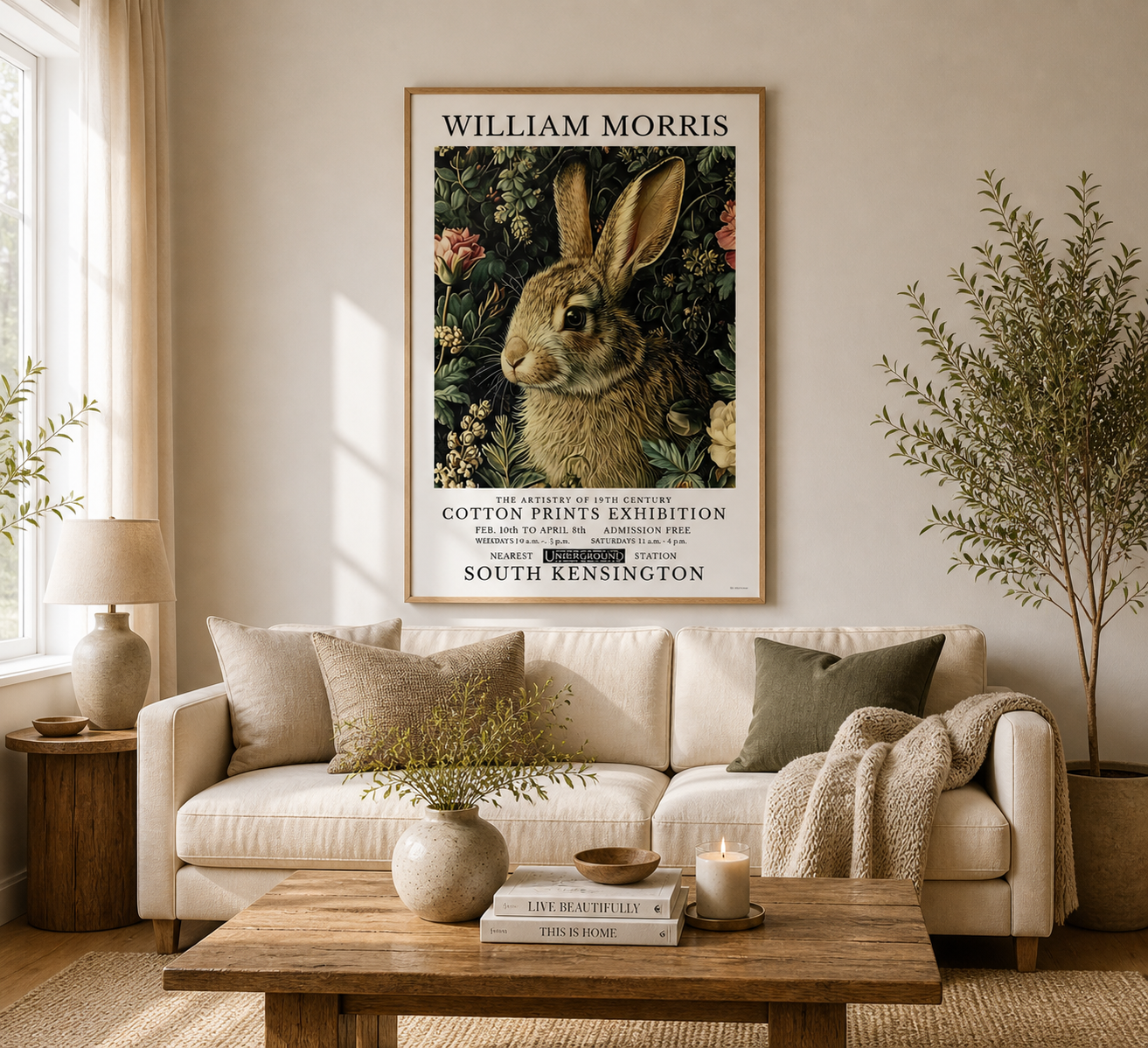 William Morris Rabbit Print Vintage Wall Art