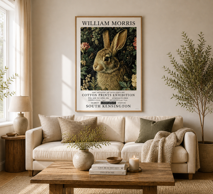 William Morris Rabbit Print Vintage Wall Art
