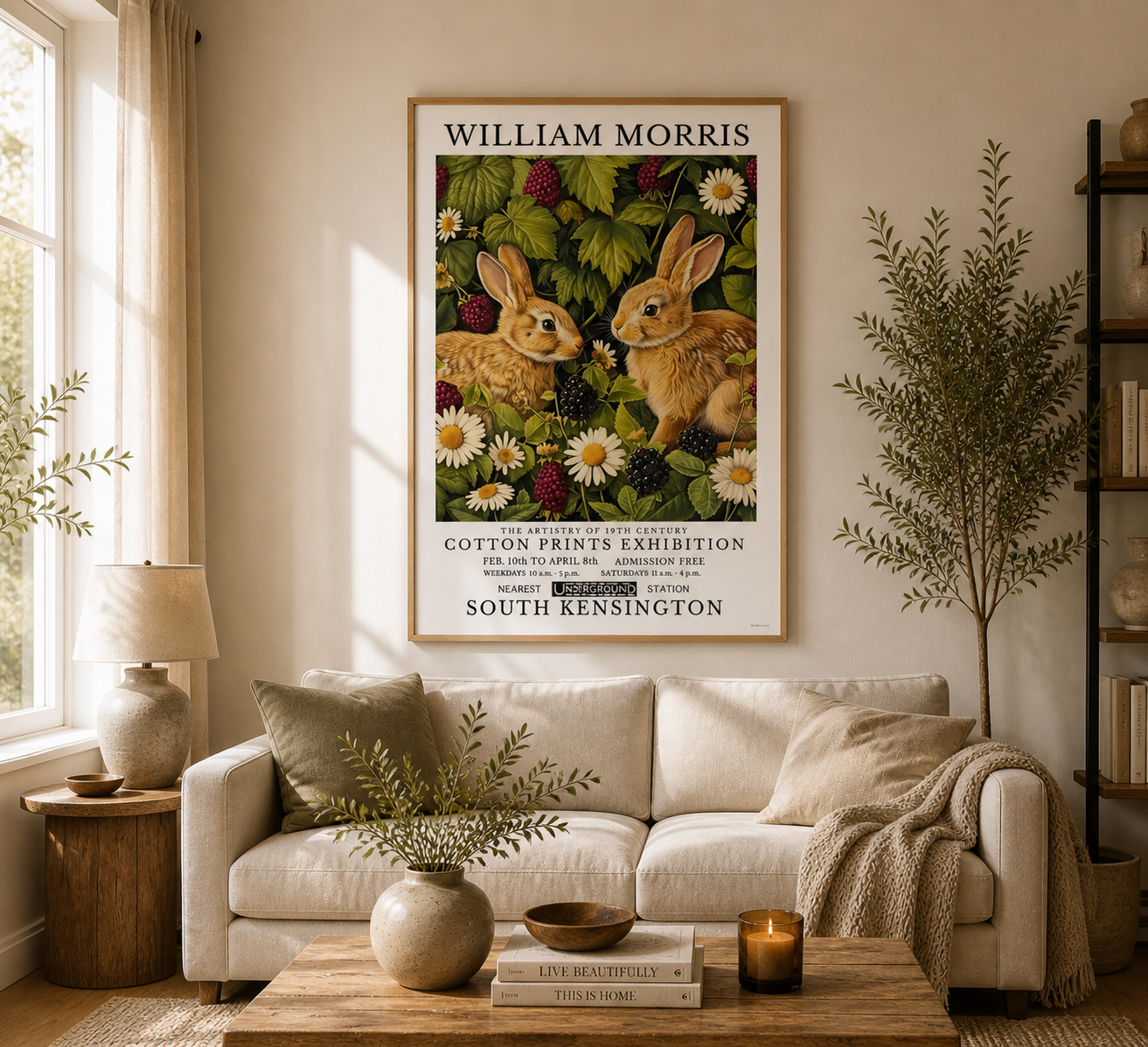 William Morris Rabbit Print Vintage Wall Art