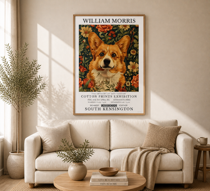William Morris Corgi Poster / Art Exhibition Print