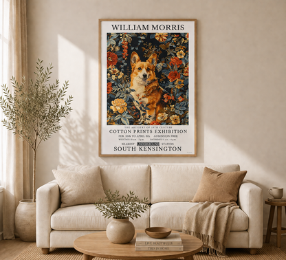 William Morris Corgi Poster / Art Exhibition Print