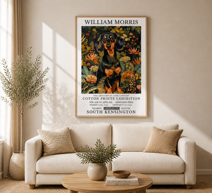 William Morris Dachshund Poster / Art Exhibition Print