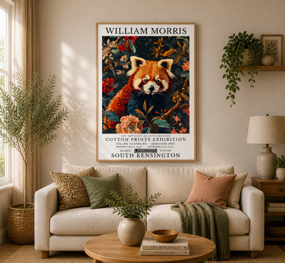 William Morris Red Panda Poster / Art Exhibition Print