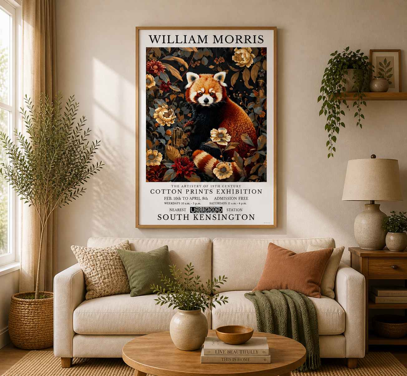 William Morris Red Panda Poster / Art Exhibition Print