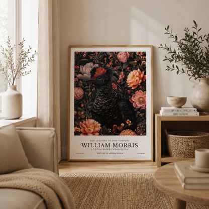 William Morris Black Cockatoo Print