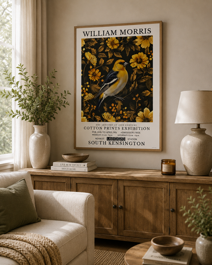 William Morris Inspired Goldfinch Print
