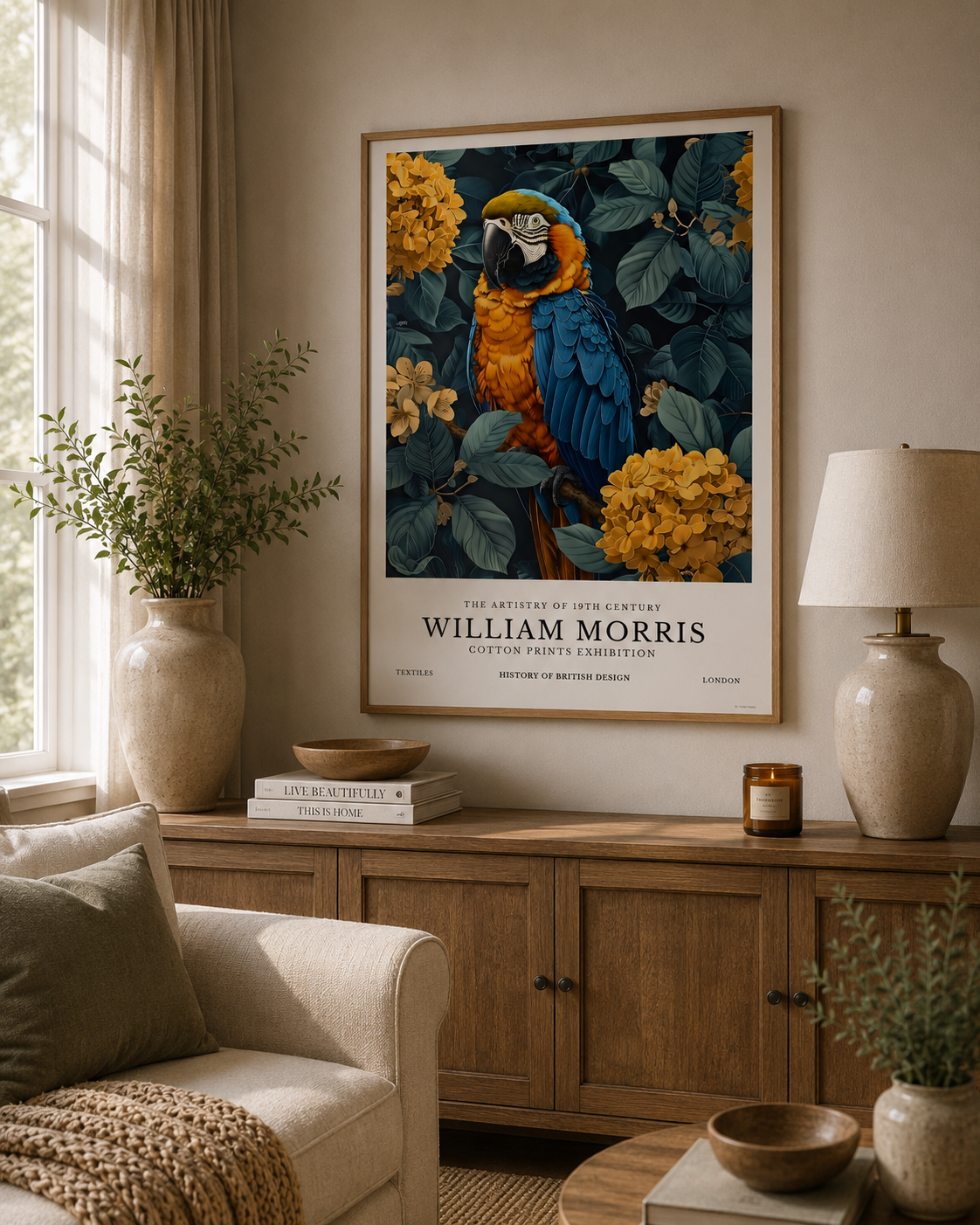 William Morris Inspired Parrot Print