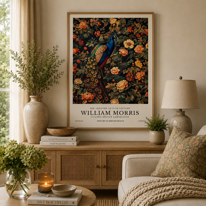 William Morris Blue Peacock Print