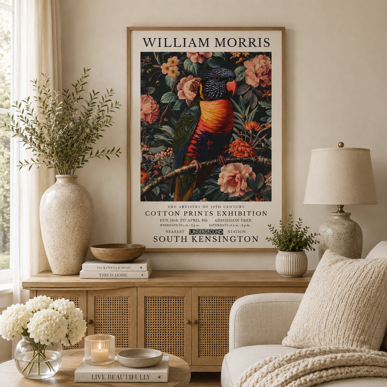William Morris Rainbow Lorikeet Print
