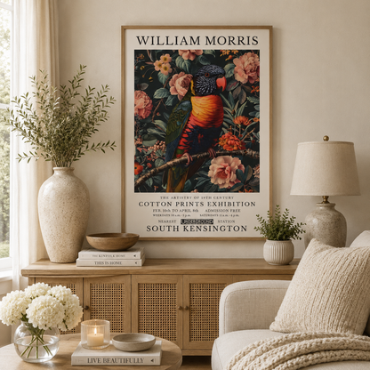 William Morris Rainbow Lorikeet Print