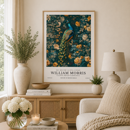 William Morris Blue Peacock Print