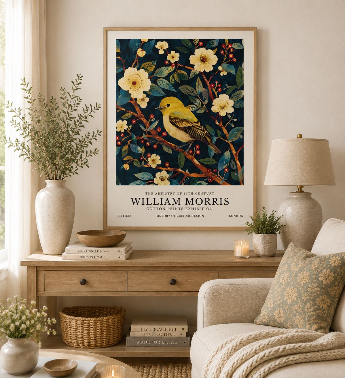 William Morris Yellow Goldfinch Print