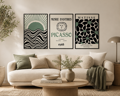 Set of 3 Bauhaus Matisse Picasso Prints