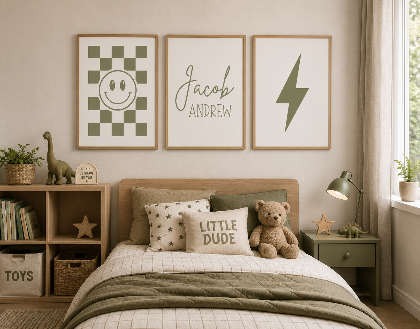 Set of 3 Boys Personalised Bedroom Prints