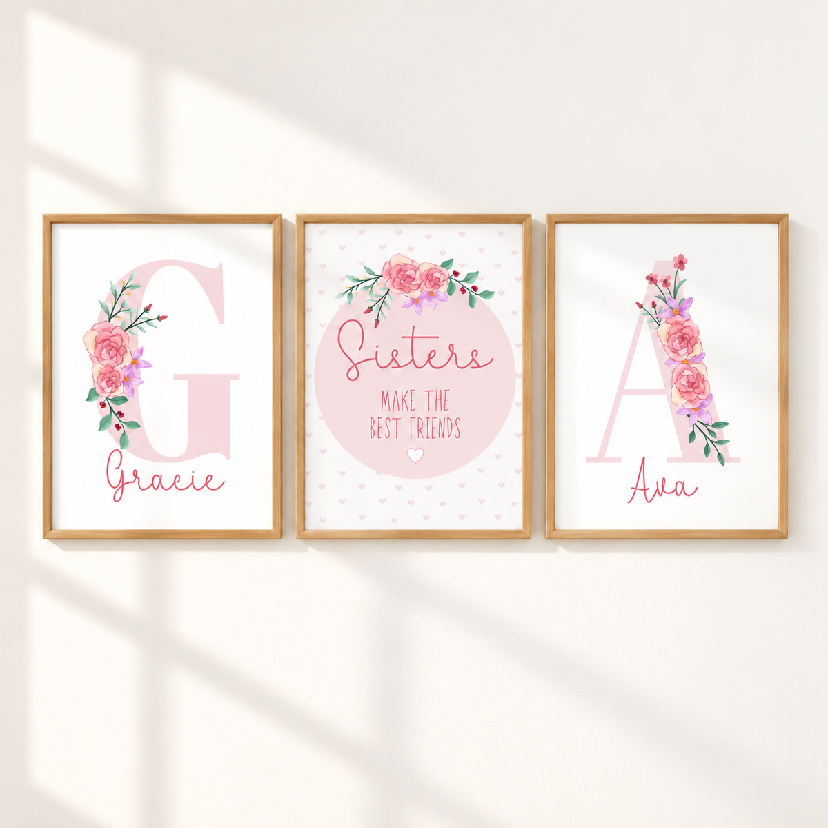 Personalised Sisters Prints Set of 3