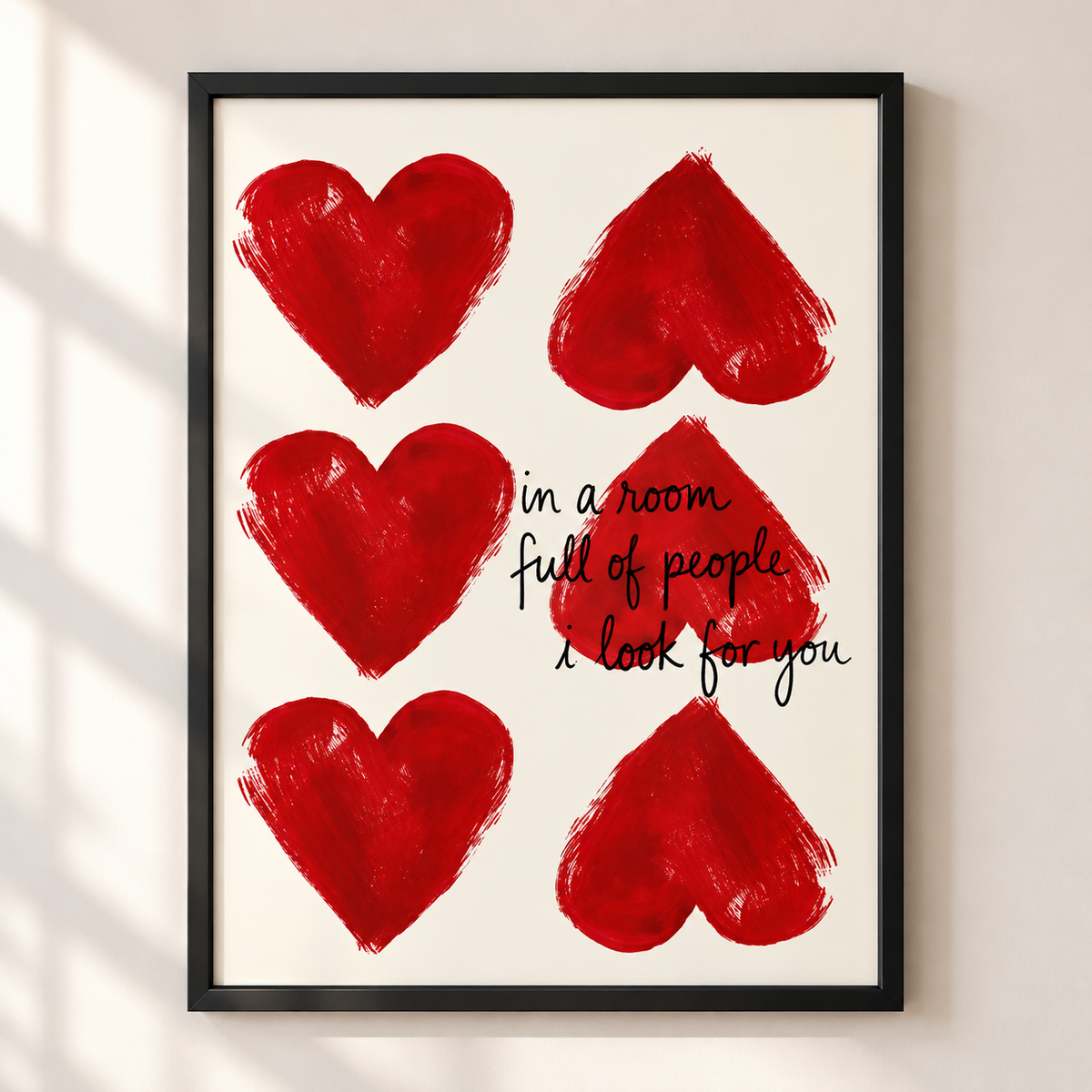 Red Heart Love Quote Print