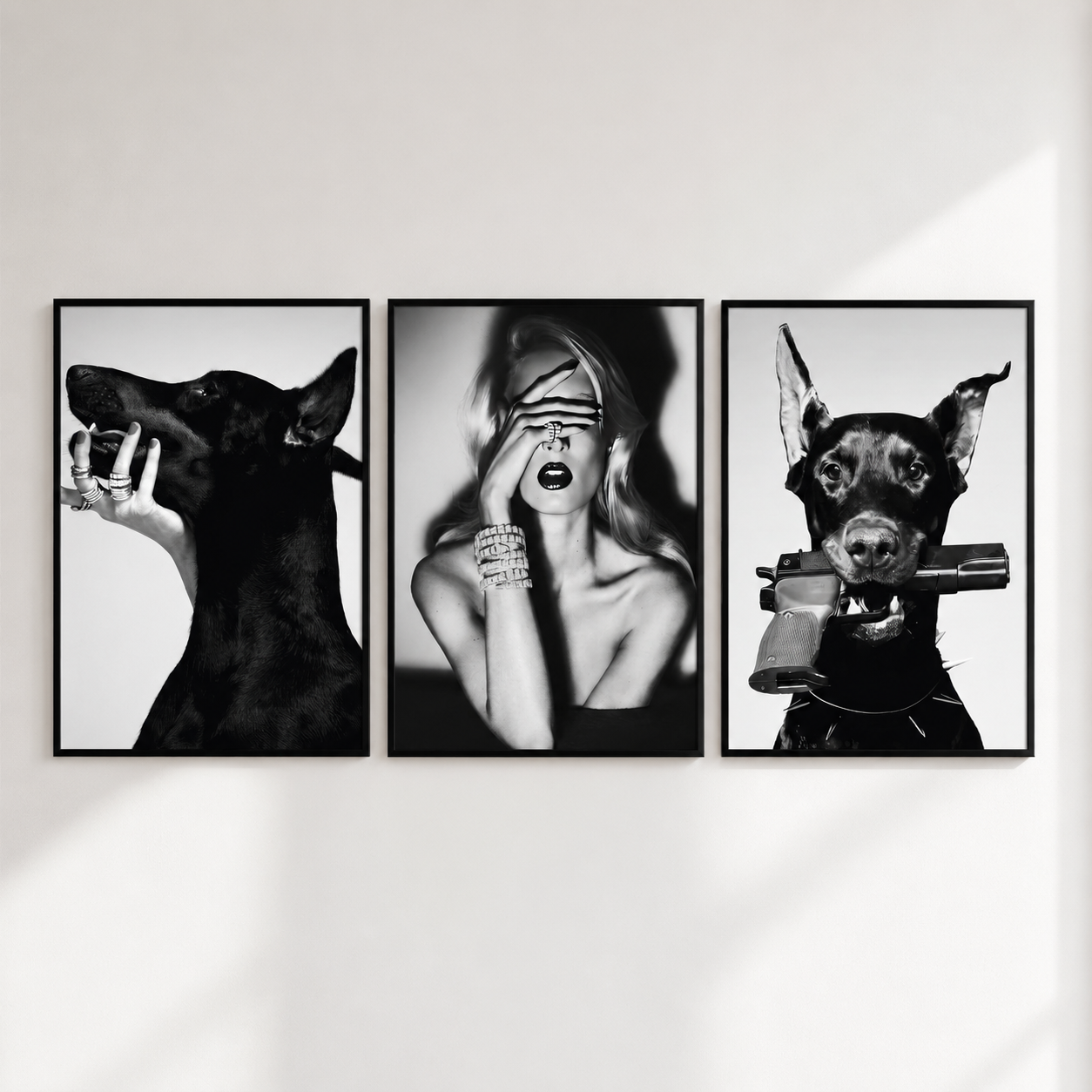 Doberman Wall Art Set of 3