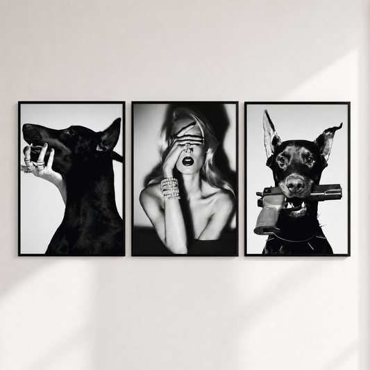 Doberman Wall Art Set of 3