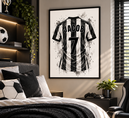 Personalised Newcastle Football Shirt Print