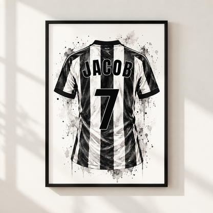 Personalised Newcastle Football Shirt Print