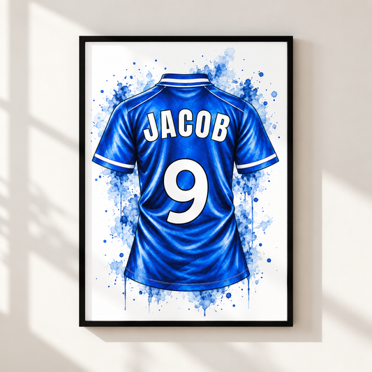 Personalised Everton FC Inspired Football Shirt Print