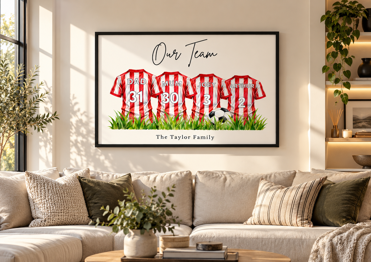 Brentford Inspired Personalised Football Family Print
