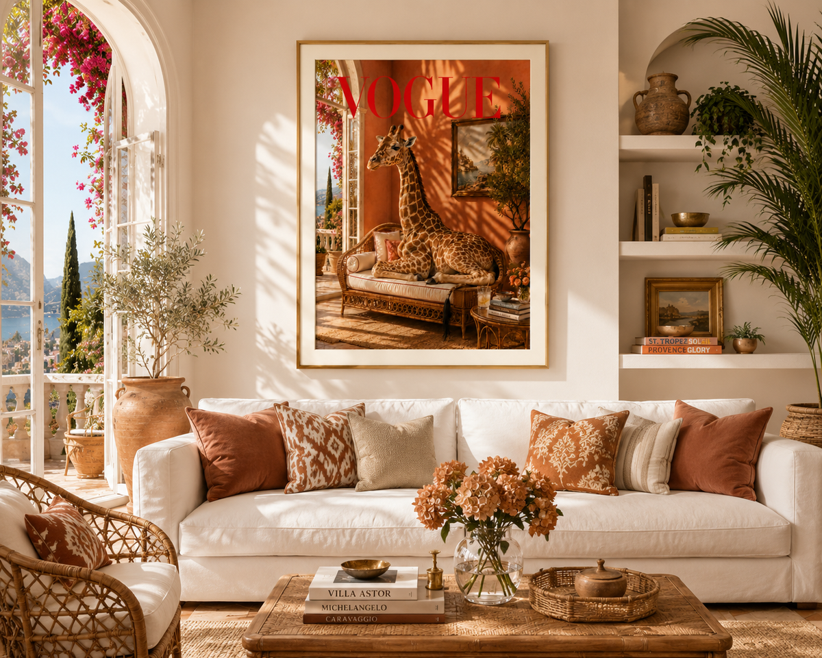 Vogue Giraffe Wall Art Print