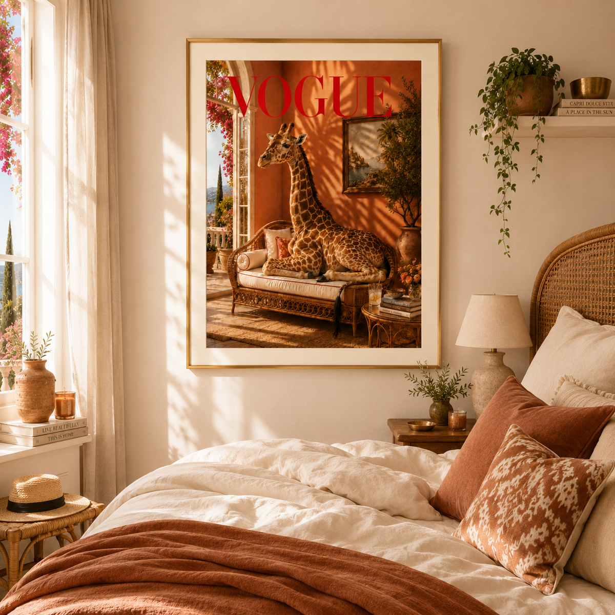 Vogue Giraffe Wall Art Print