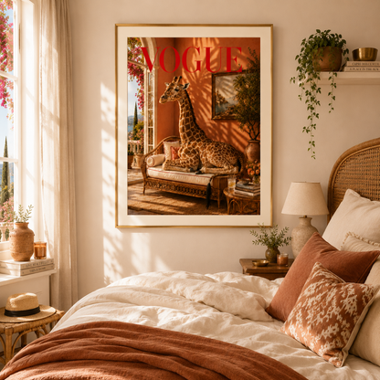 Vogue Giraffe Wall Art Print