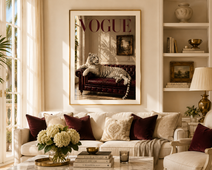 White Tiger Vogue Wall Art