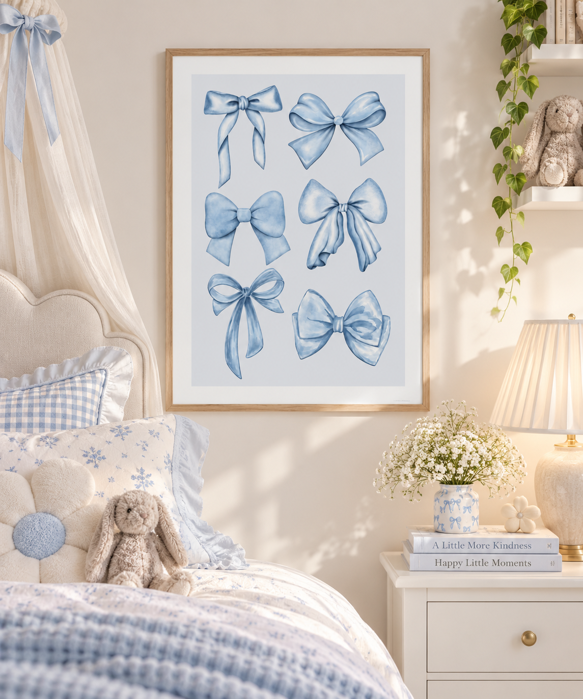 Baby Blue Bow Print