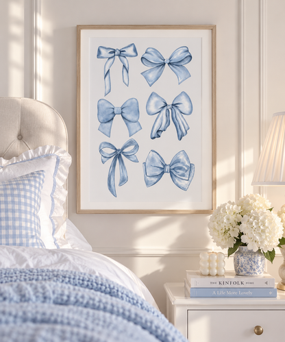 Baby Blue Bow Print