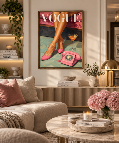 Pink Vogue Fashion Print