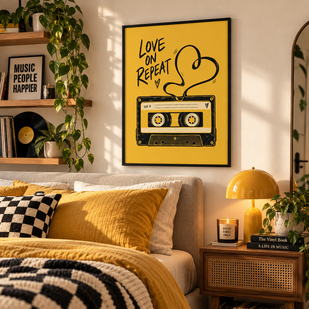 Love On Repeat Cassette Tape Print