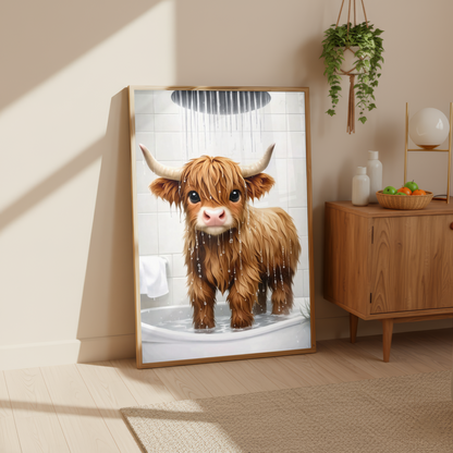 Set of 3 Whimsical Highland Cow Prints
