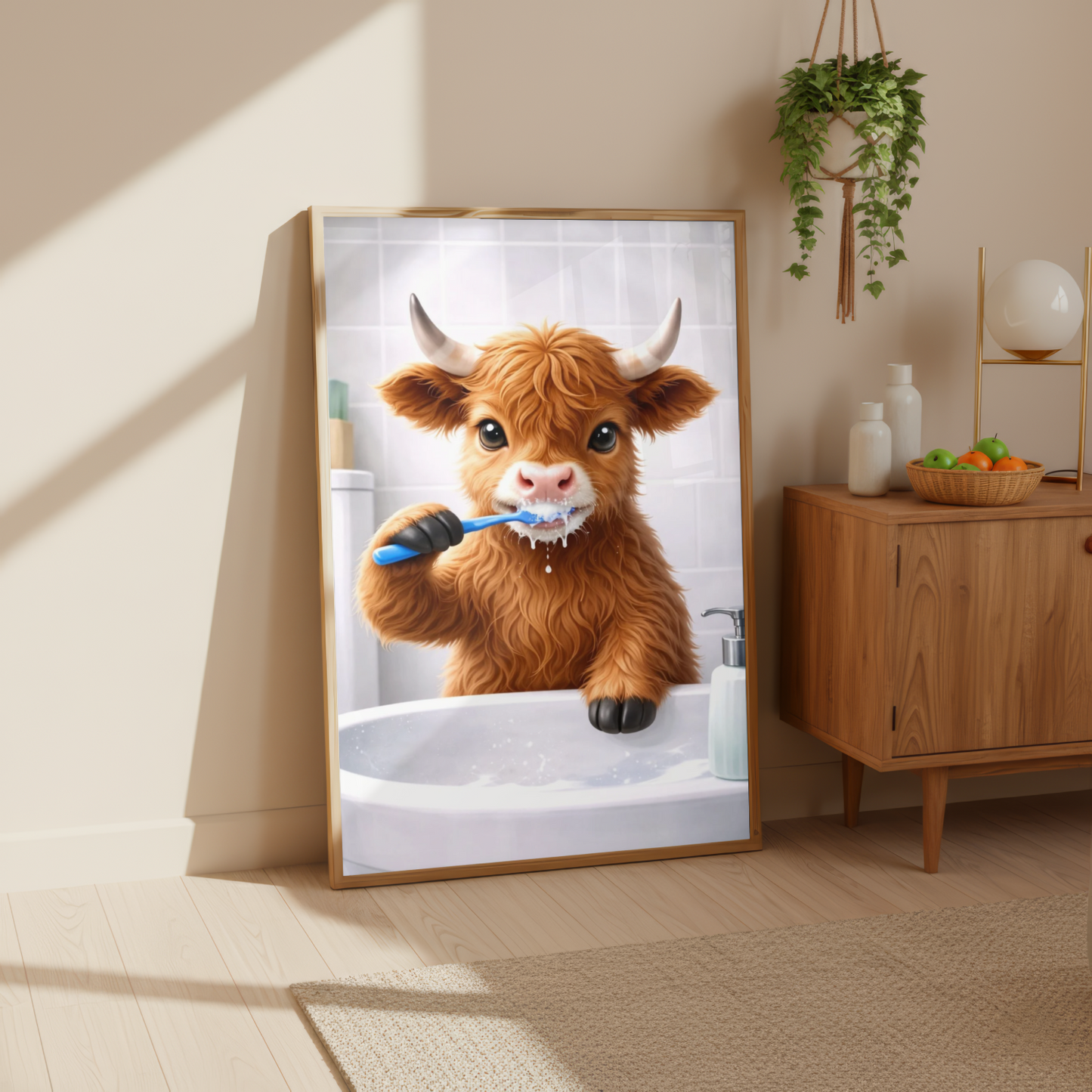 Set of 3 Whimsical Highland Cow Prints