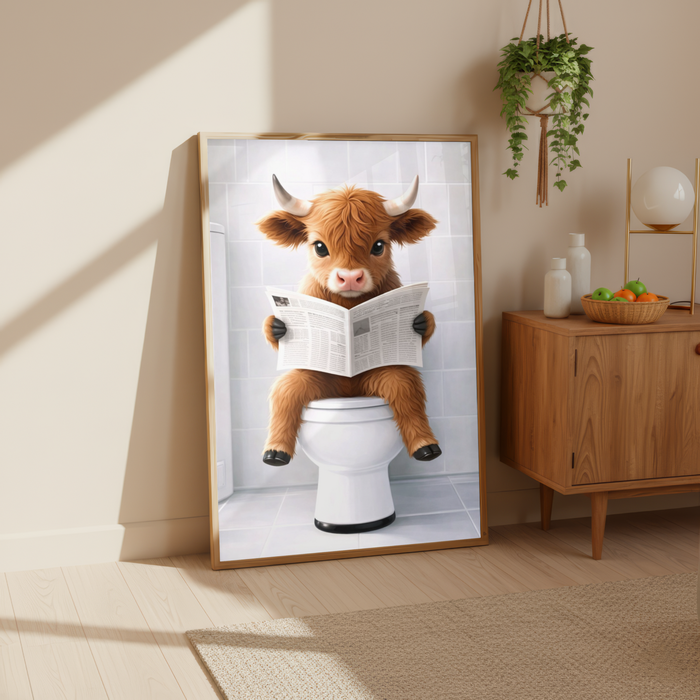 Set of 3 Whimsical Highland Cow Prints
