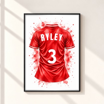 Personalised Liverpool Inspired Football Shirt Print Wall Art