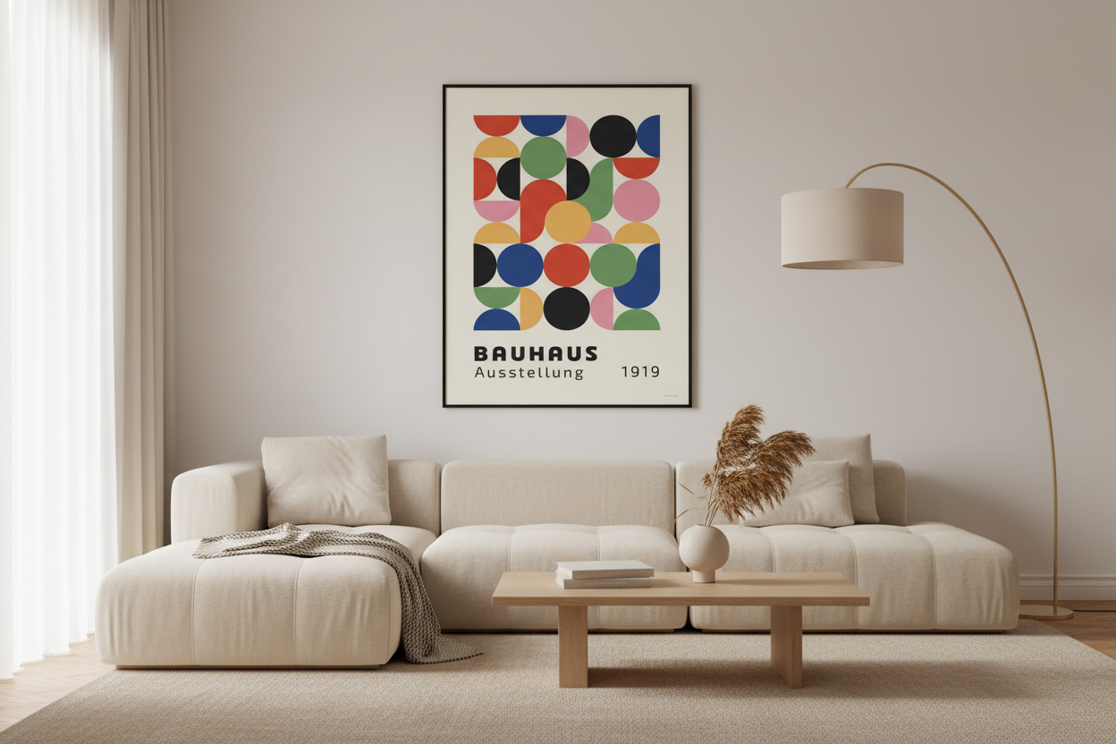Colourful Textured Bauhaus Print
