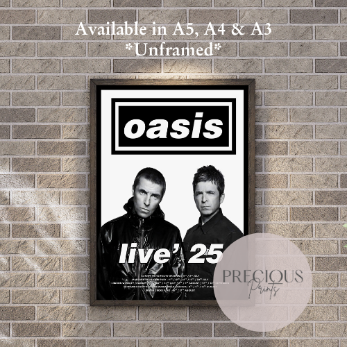 Oasis Live' 25 Tour Gig Poster