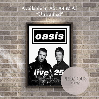 Oasis Live' 25 Tour Gig Poster