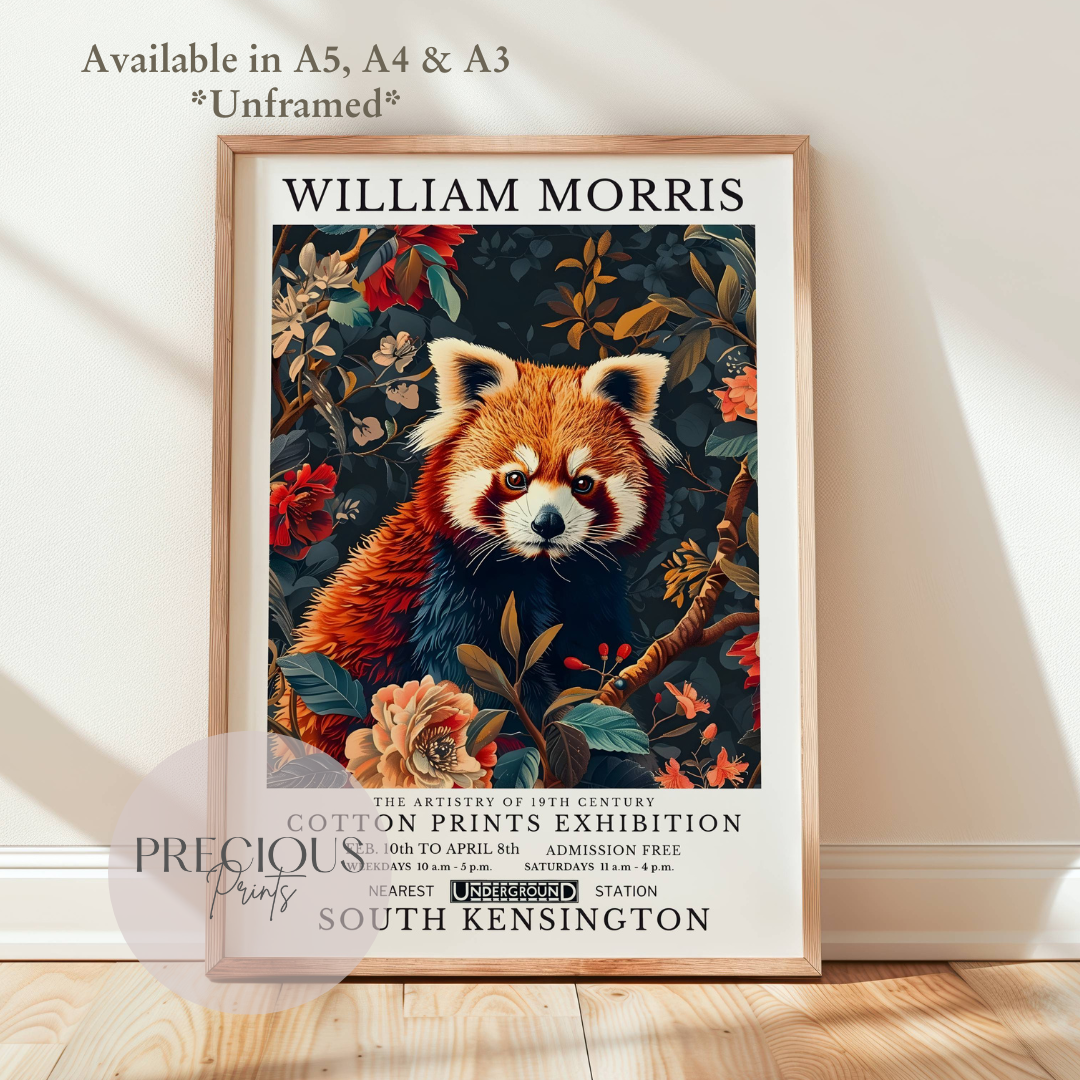 William Morris Red Panda Poster / Art Exhibition Print
