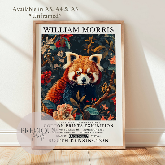 William Morris Red Panda Poster / Art Exhibition Print
