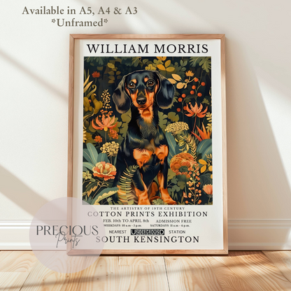 William Morris Dachshund Poster / Art Exhibition Print